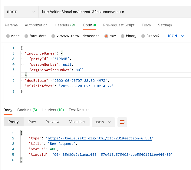 Example Postman POST Request