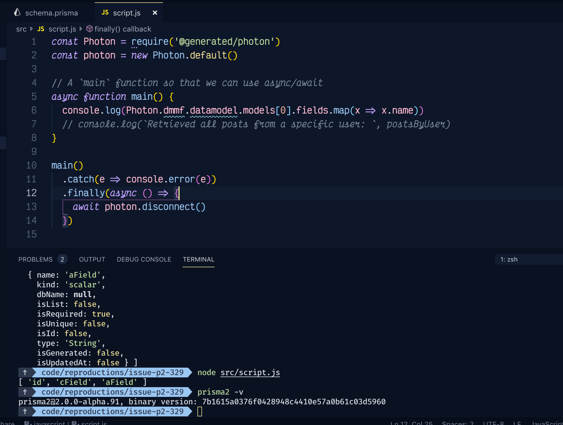 Suggestion: Order of fields in the DMMF should be the same as the ...