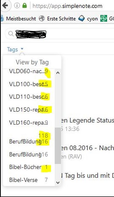 Number of notes per Tag not visible due to limited width / space ...