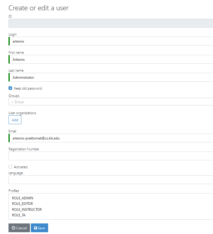 User Edit view has missing fields · Issue #5076 · ls1intum/Artemis · GitHub
