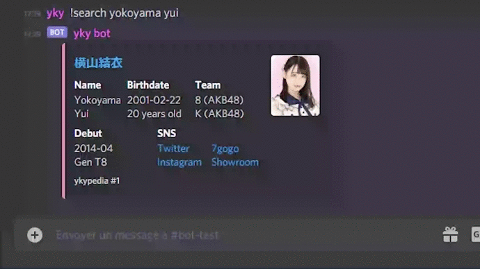 GitHub - ykyoshi/AKBot: Discord bot to browse through AKB48 members.