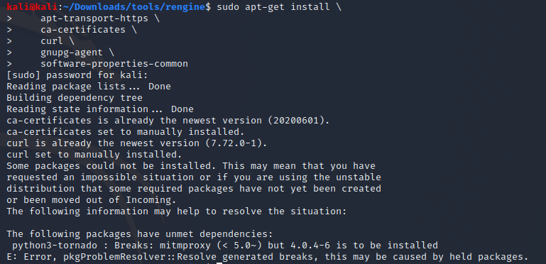Unmet dependencies problem · Issue #296 · yogeshojha/rengine · GitHub