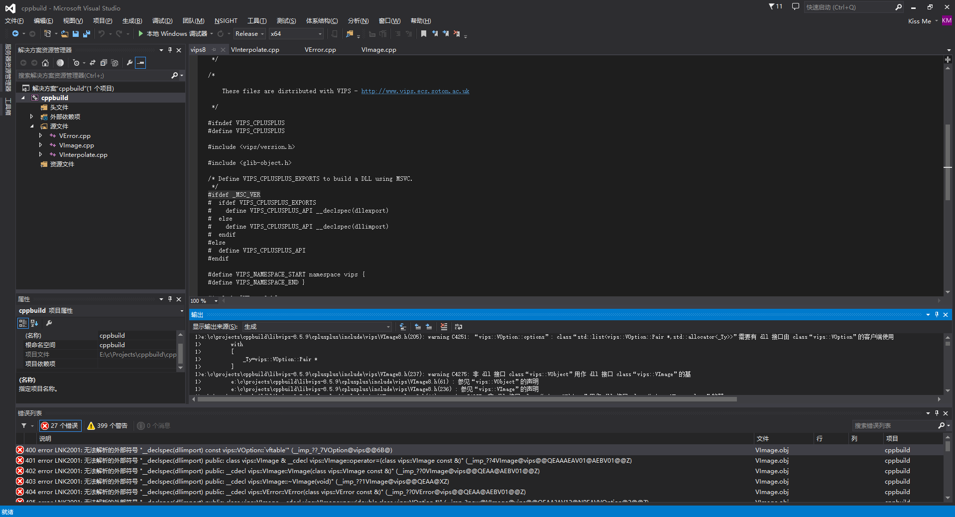 How To Use The Vips Library From Microsoft Visual C Project Issue 508 Libvips Libvips Github