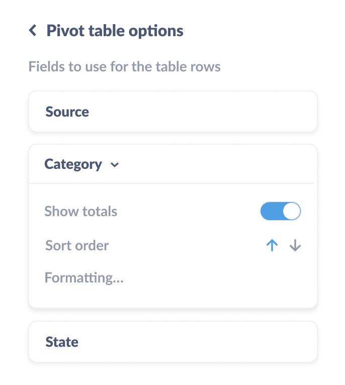 Pivot tables grouping field settings · Issue 14172 · metabase