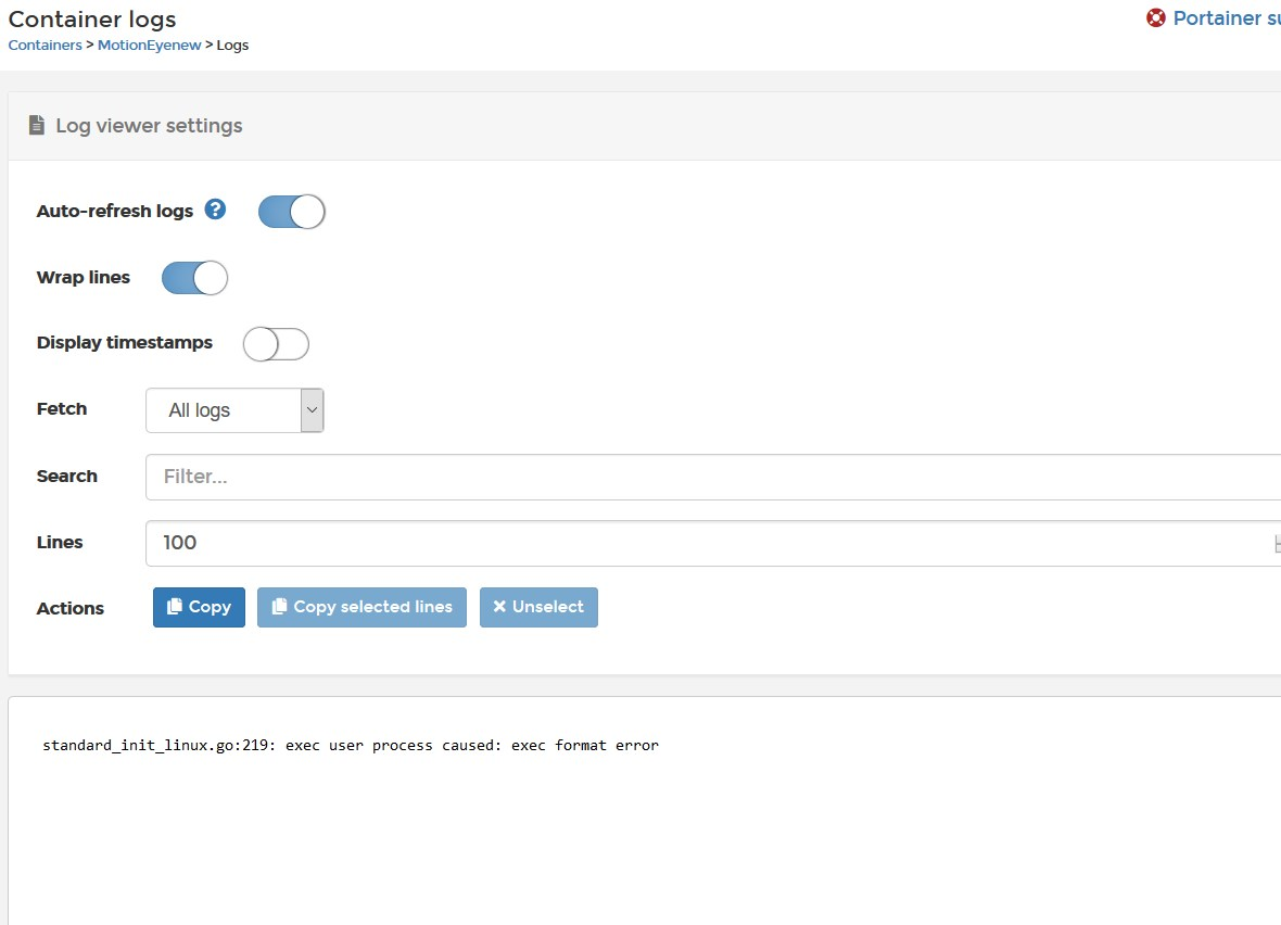 MotionEye on HassOS · Issue 4577 · portainer/portainer · GitHub