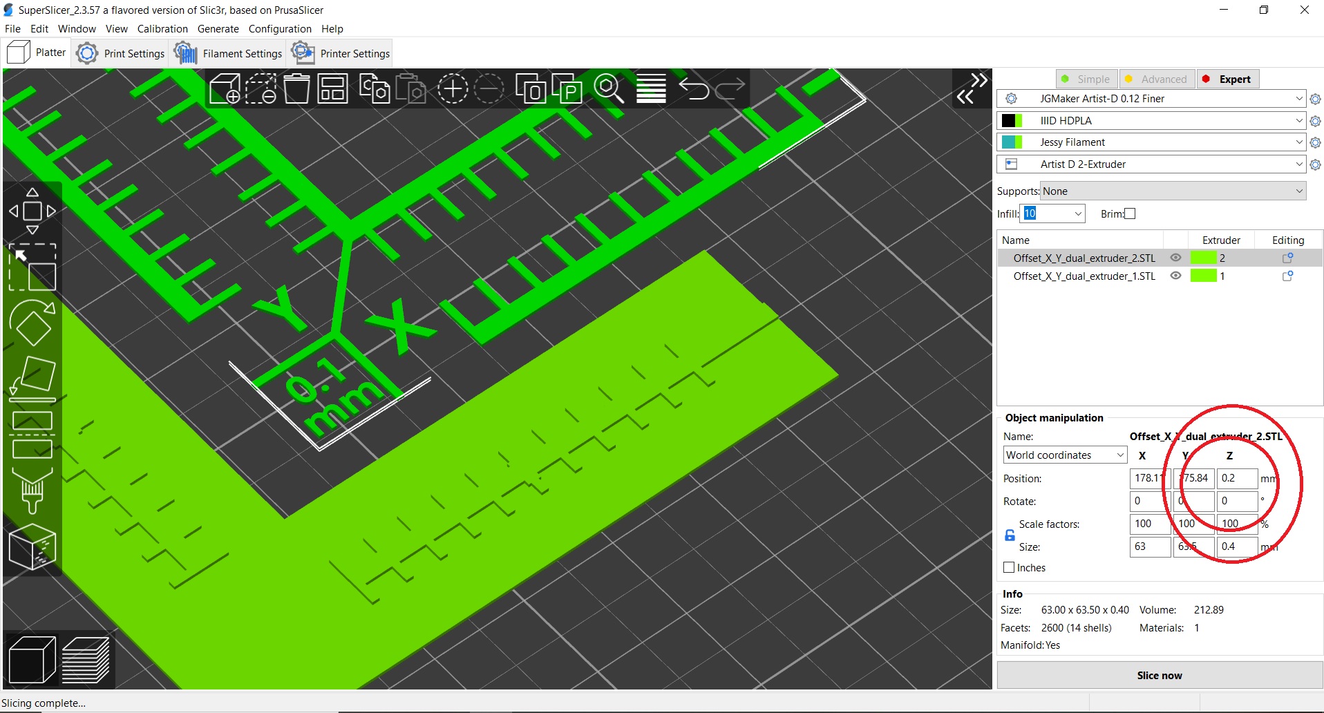 Need X/Y IDEX Calibration object · Issue 2683 · supermerill