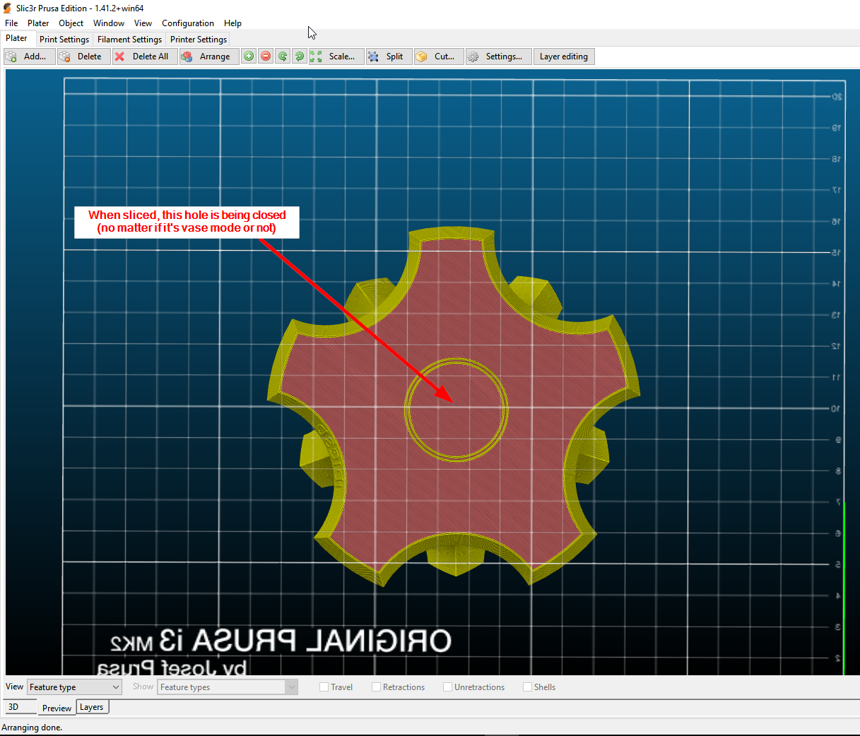 Slic3r closes hole in bottom · Issue #1492 · prusa3d/PrusaSlicer · GitHub