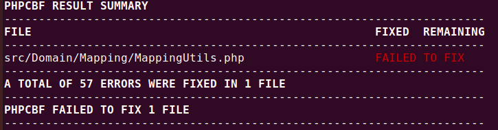 `phpcbf` FAILED TO FIX · Issue #3023 · squizlabs/PHP_CodeSniffer · GitHub