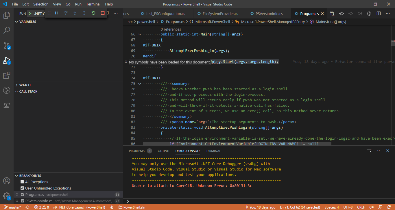 Debugger can not attach if single-file compile option is used · Issue ...