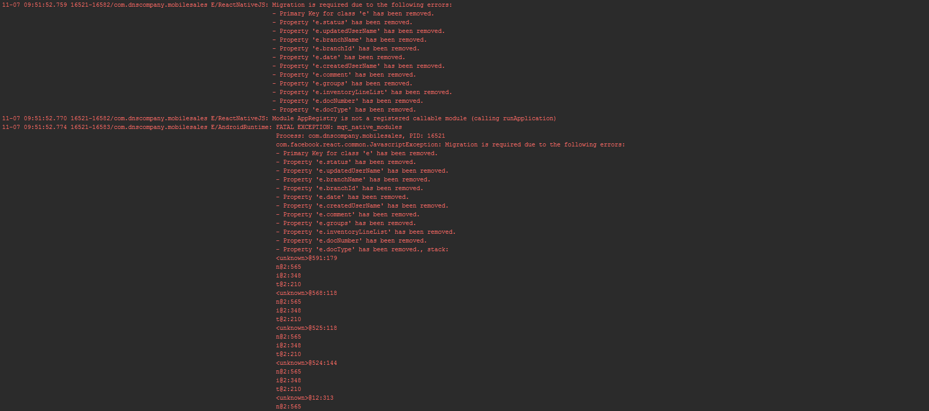Unexpected crash and required migration · Issue #1472 · realm/realm-js ...
