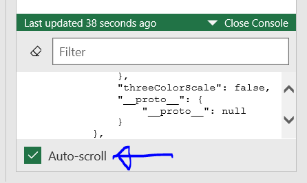 Move "auto scroll" to be a toggle button on the side, to save space ...