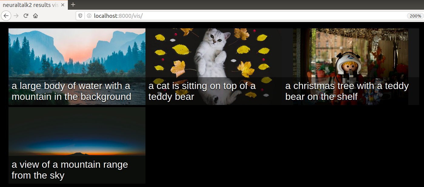 screenshot containing the images and its captions