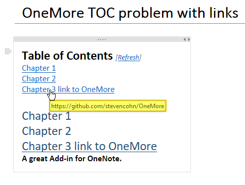 TOC problem with links · Issue #316 · stevencohn/OneMore · GitHub