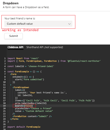 Cannot set default value/Value for single select Dropdown (Image ...