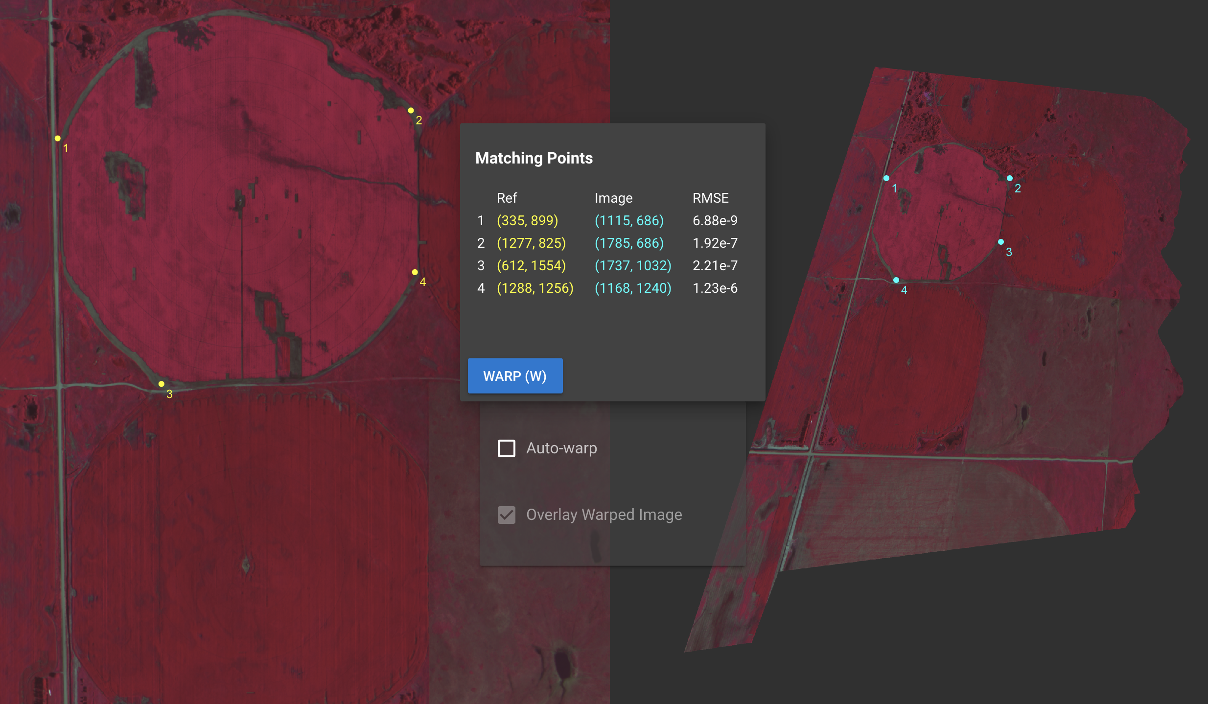 Rej in action for georeferencing