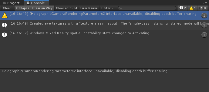 Depth buffer sharing disables itself due to ...