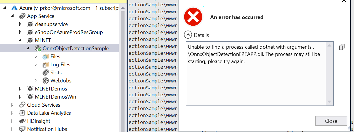Not able to attach debugger in visual studio to debug app service ...