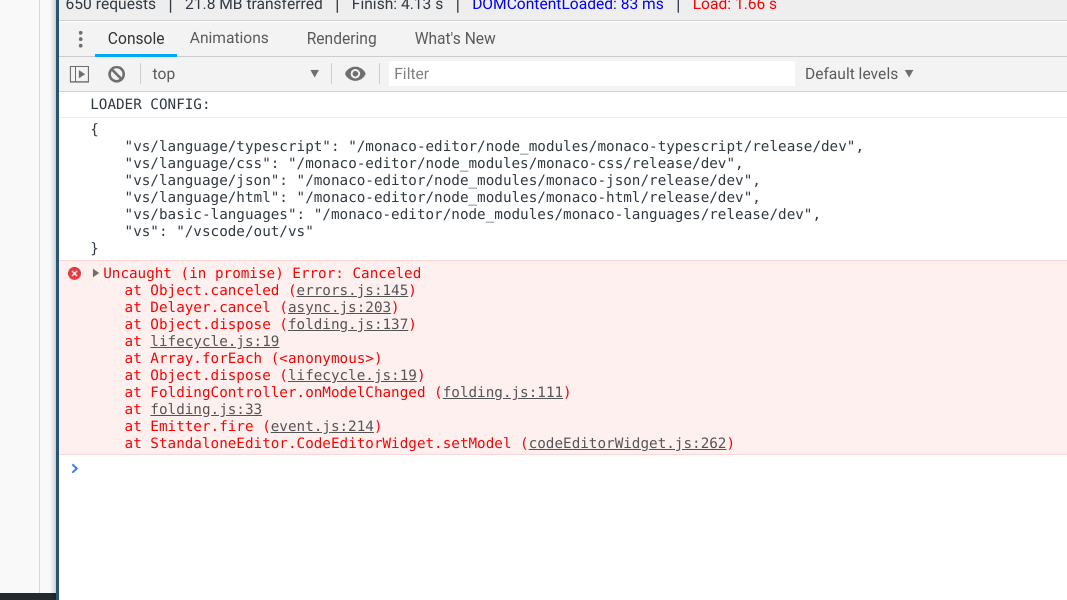FoldingController throws Canceled promise error on startup · Issue ...
