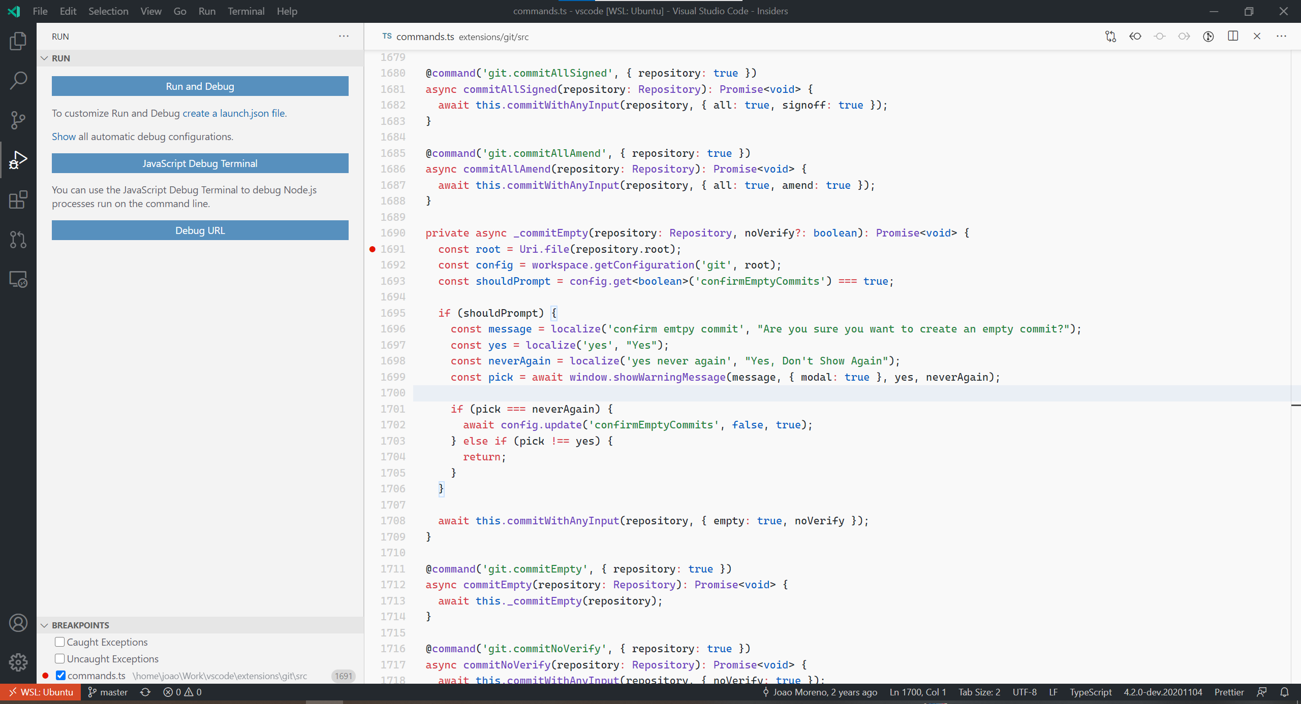 Can't debug VSCode · Issue #110304 · microsoft/vscode · GitHub