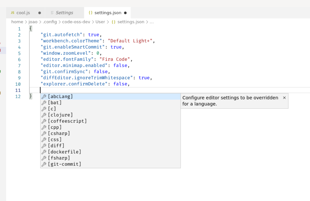 Selfhost: Can't get settings.json intellisense when debugging · Issue ...