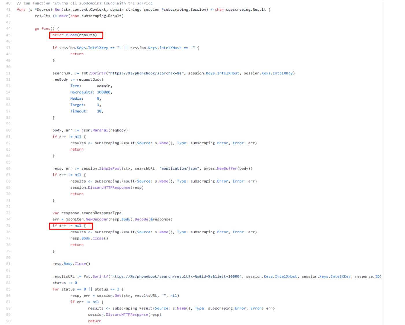 [Issue] Panic when using invalid IntelX host · Issue 339