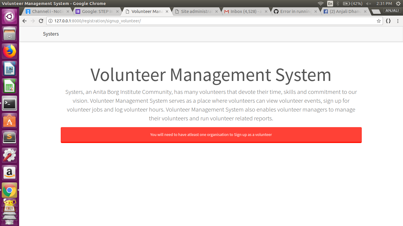 volunteer signup form