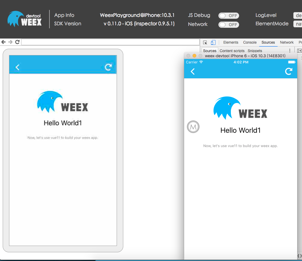 weex debug可以扫描连上devtool，但扫描具体页面二维码时playground报network error · Issue #265 ·  apache/incubator-weex-cli