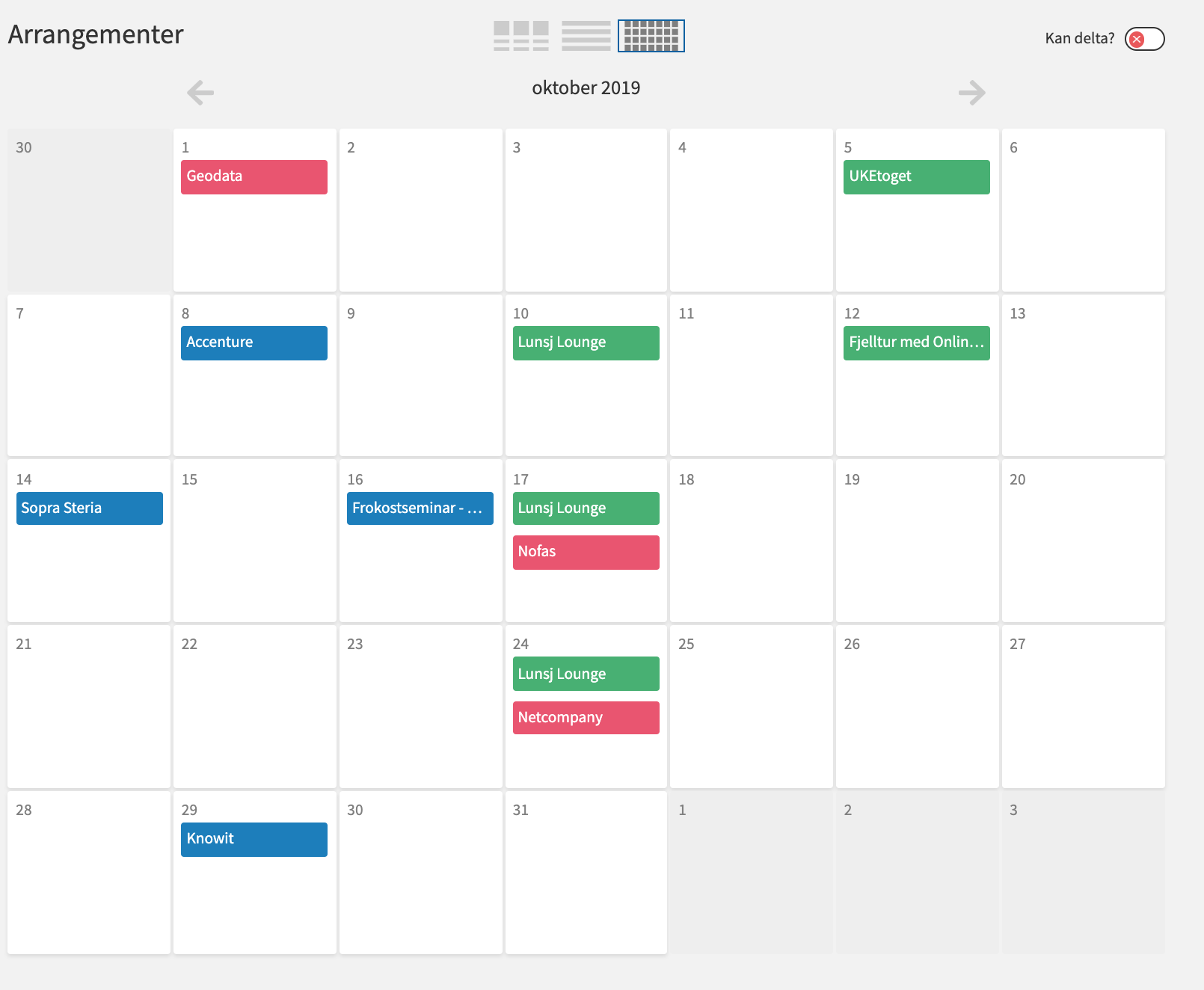 The calendar view of events does not display all events in that month ...