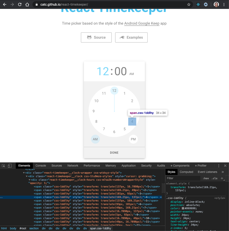 broadly theme and style timekeeper · Issue 43 · catc/reacttimekeeper