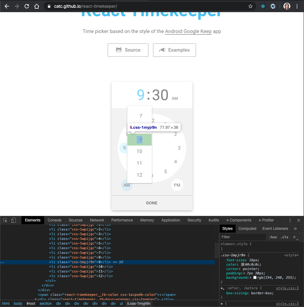 broadly theme and style timekeeper · Issue 43 · catc/reacttimekeeper