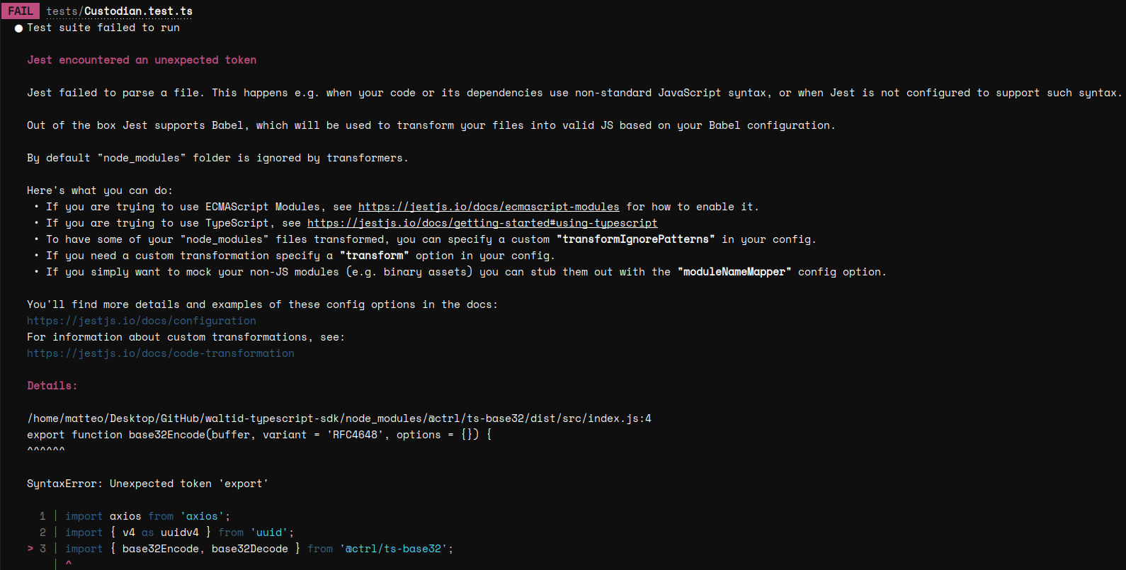 Error when testing with jest (ts-jest) · Issue #100 · scttcper/ts ...