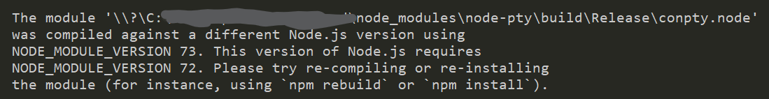 NODE_MODULE_VERSION error while running unit tests but not while ...