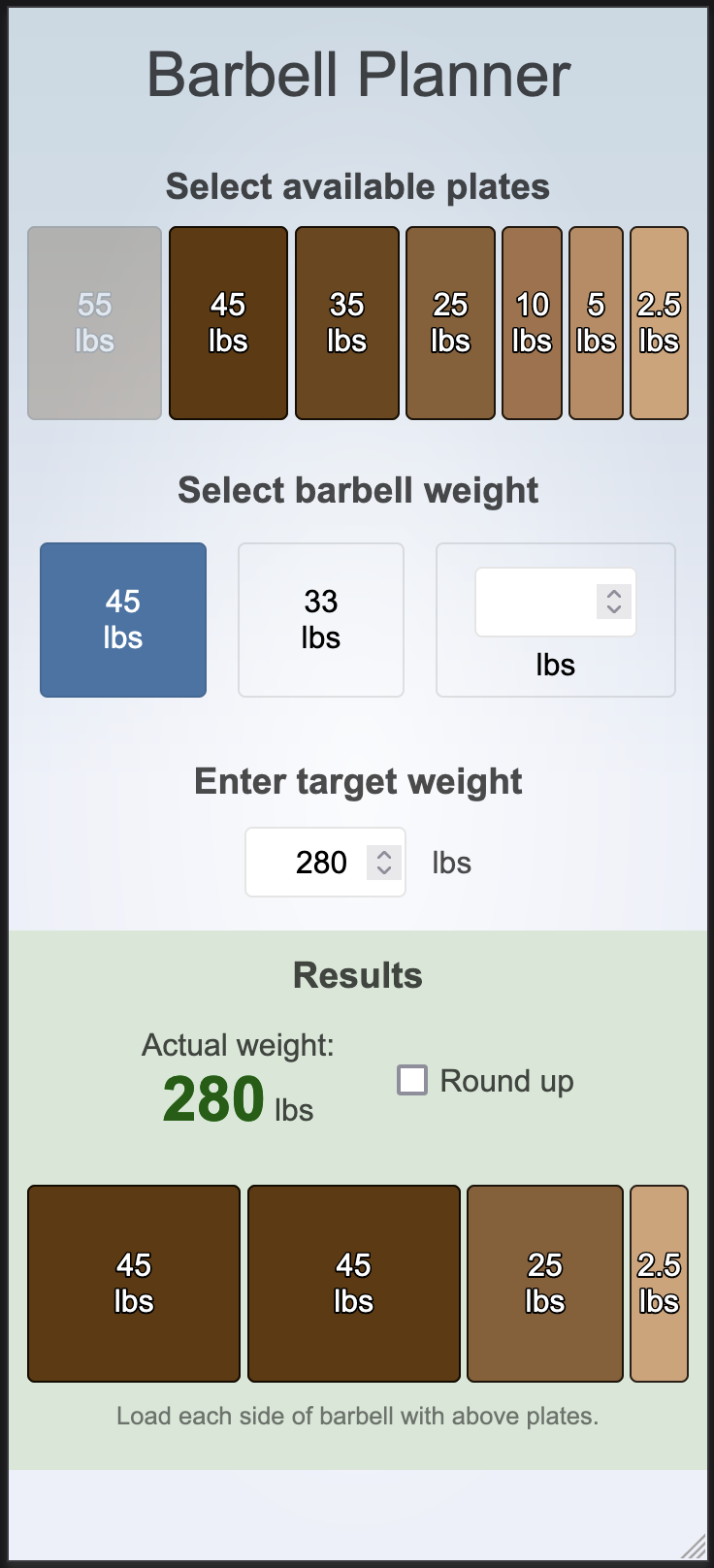 GitHub timciep/barbellplanner  app to calculate weightlifting