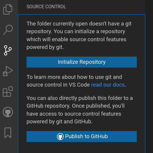 panel looks like it is not a git repo