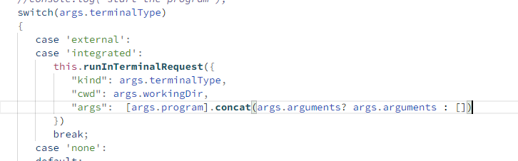 runInTerminalRequest integraded does not change the drive in windows ...