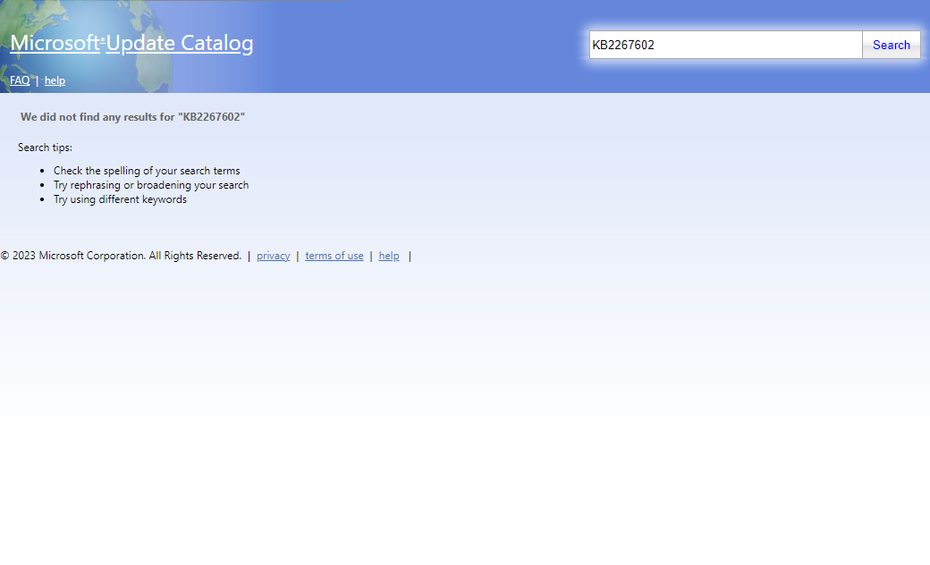 The KB2267602 Mentioned On This Pages Doesn't Appear to Exist in