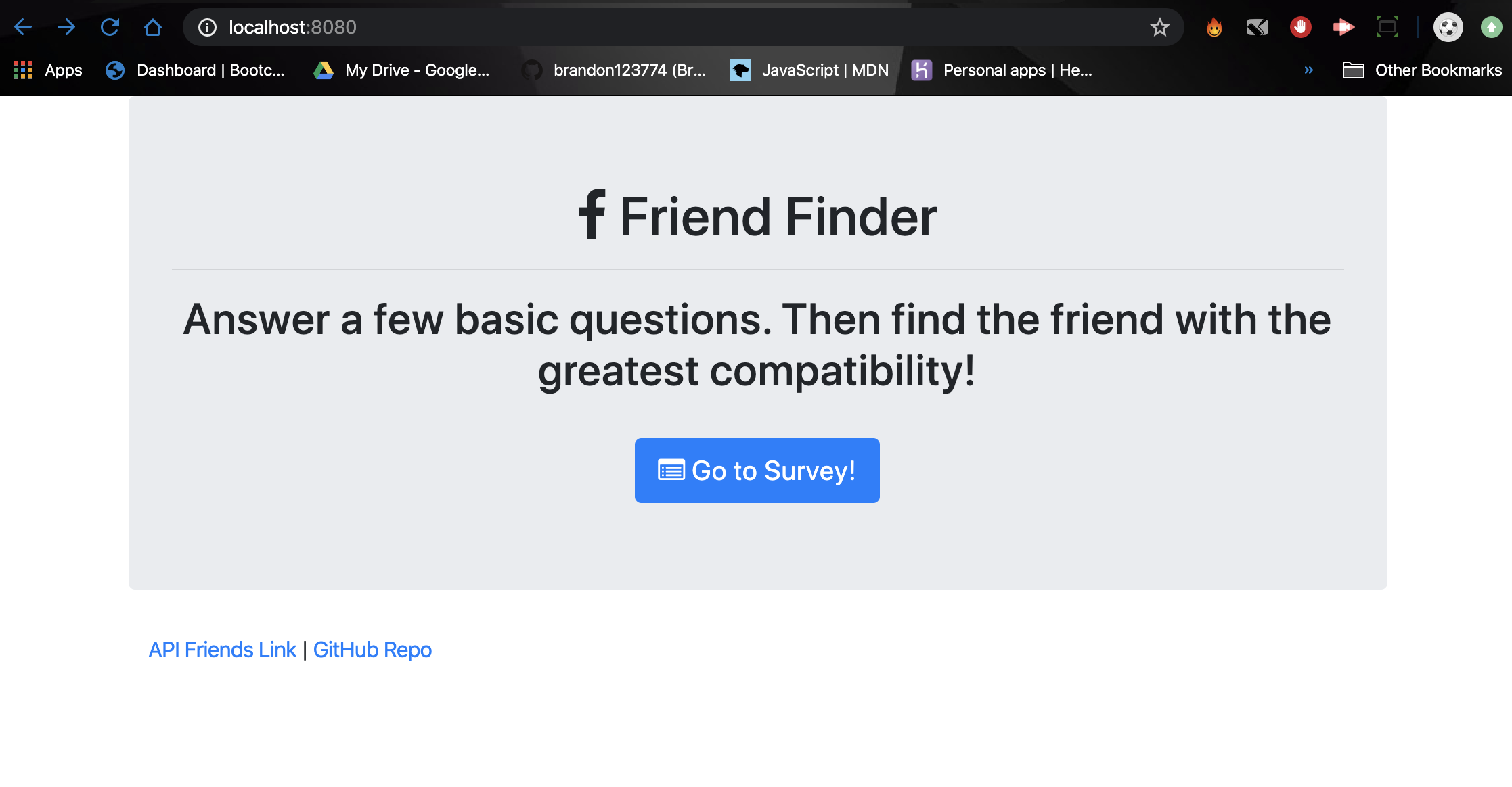 Friend Path Checker GitHub - brandon123774/Friend-Finder: An application where a person can ...