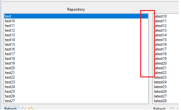 [Eclipse] ACR explorer -> Should have a scrollbar when the repository's ...