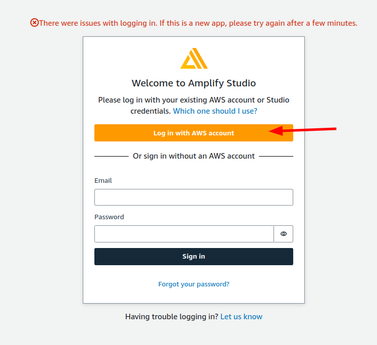 Amplify Studio login error · Issue 670 · awsamplify/amplifystudio