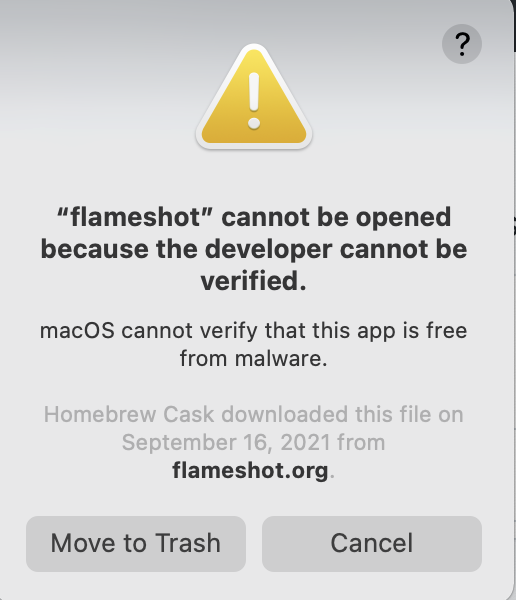 Flameshot App Cannot Be Opened On Macos - Flameshot-orgflameshot