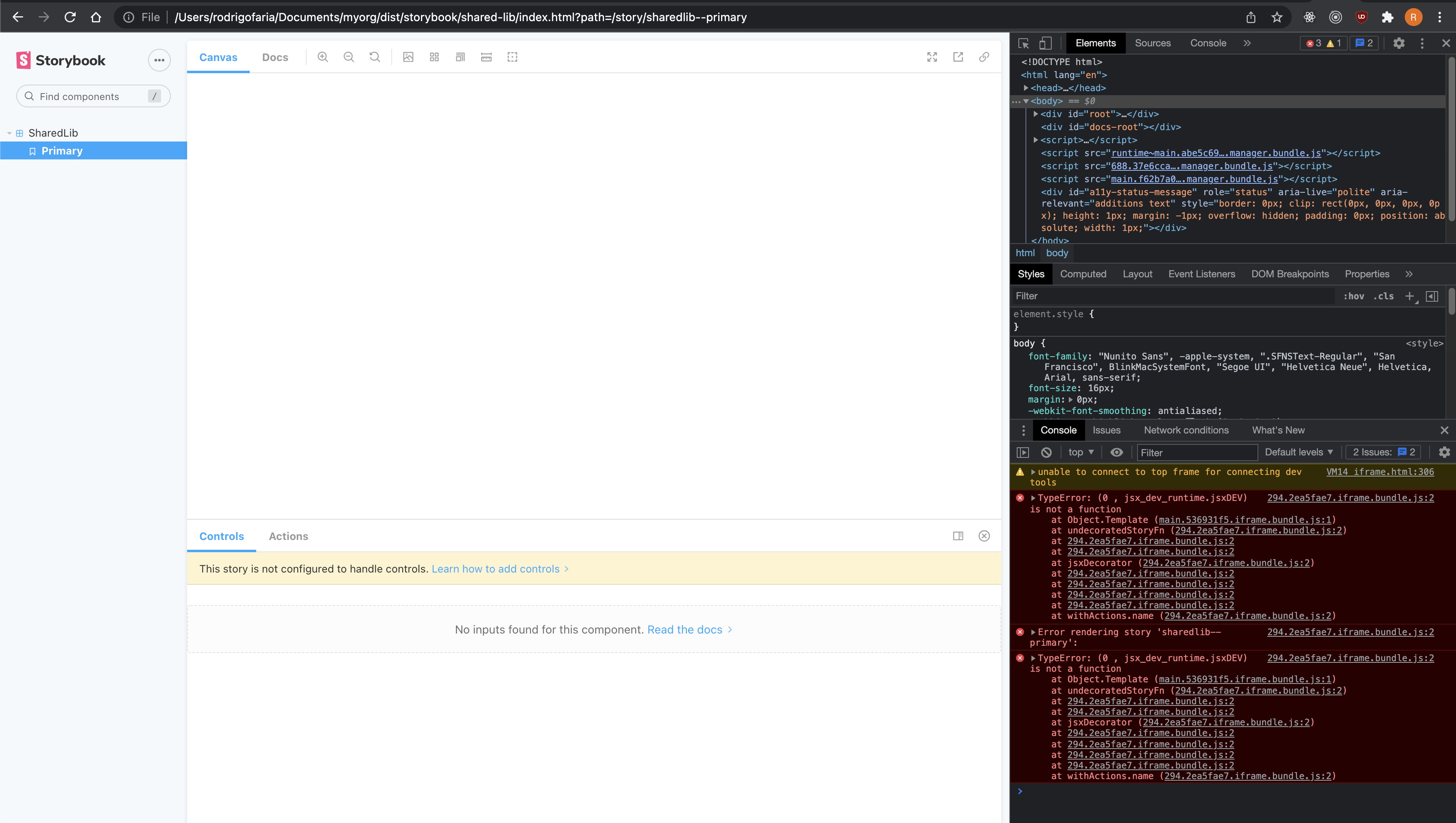 [build-storybook]: react publishable library TypeError: (0 , jsx_dev ...