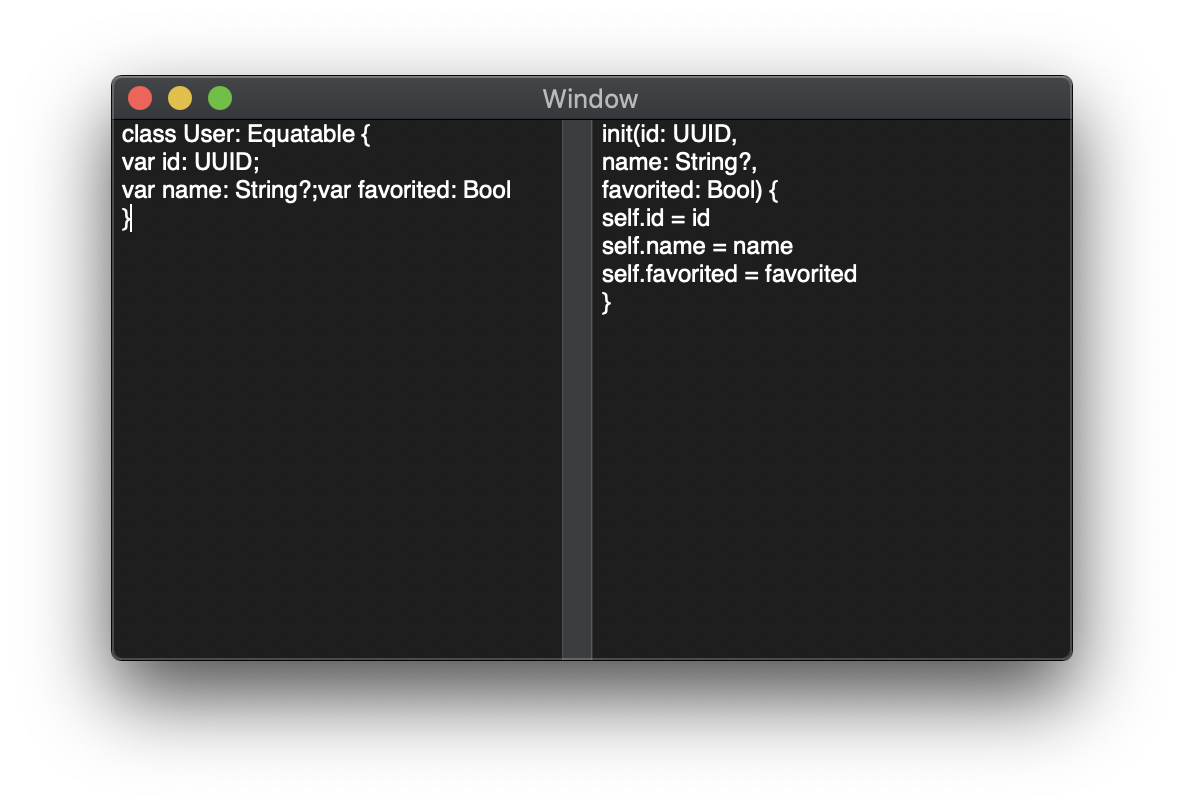 GitHub - YutoMizutani/SwiftInitGenerator: Swift class init generator