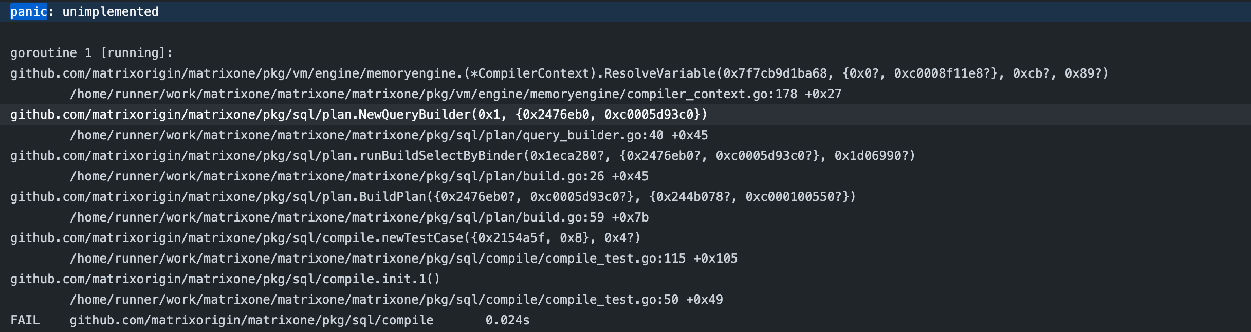 [Bug]: panic in `pkg/sql/compile` when run UT test · Issue #8232 ...