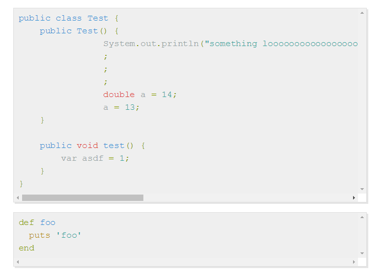 Code highlight has unnecessary vertical scroll bar (with fix) · Issue ...