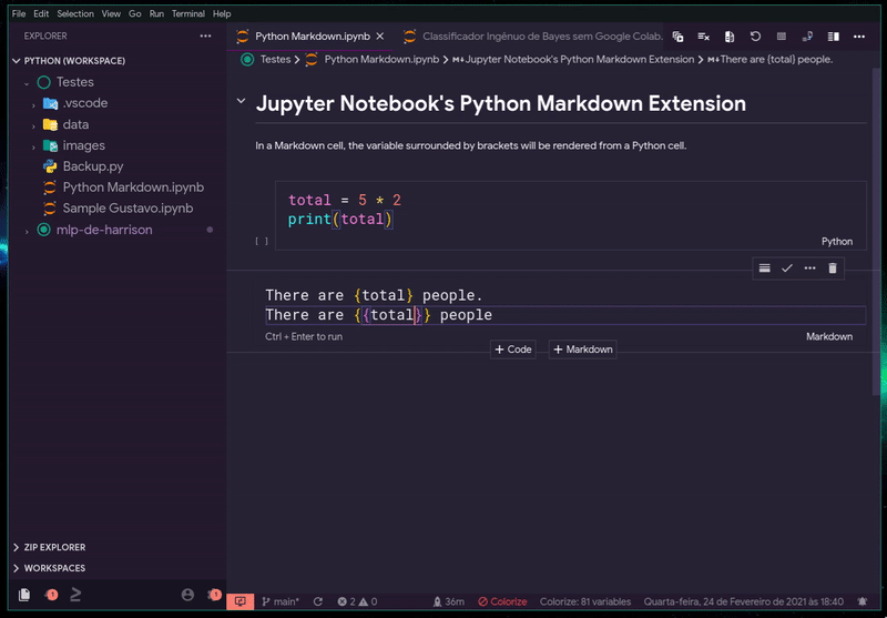 Suggestion Add For Jupyter Notebook s Python Markdown Issue 4946 Suggestion Add For Jupyter Notebook s Python Markdown Issue 4946