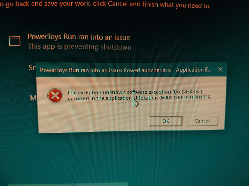 powertoys run error