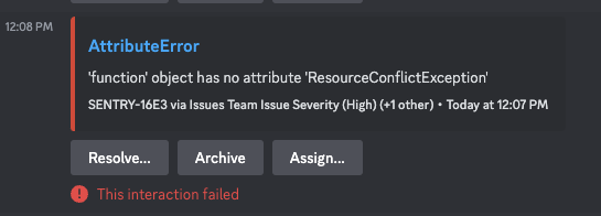 Assign/Resolve issue alert on Discord gives error · Issue #57699 ...