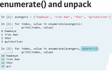 4 enumrate unpack