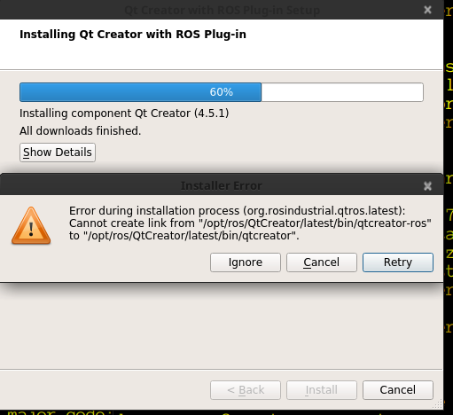 Online Installation fails to /opt/ros/QtCreator · Issue #287 · ros ...