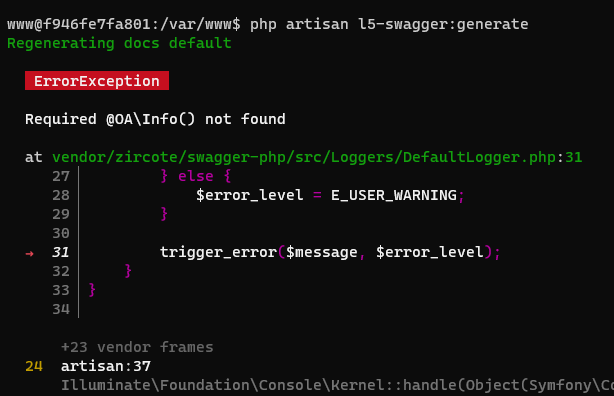 Required @OA\Info() not found · Issue #498 · DarkaOnLine/L5